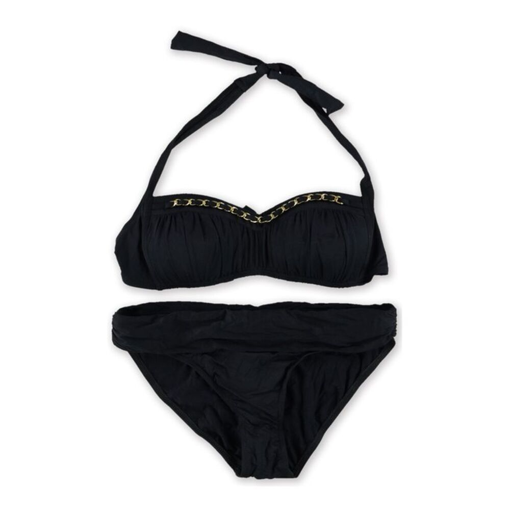 Bleu Womens Pleated Fold Down 2 Piece Bandeau, NWT